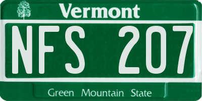 VT license plate NFS207