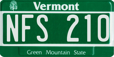 VT license plate NFS210
