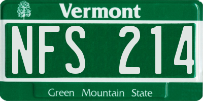 VT license plate NFS214