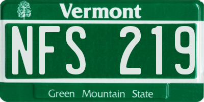 VT license plate NFS219