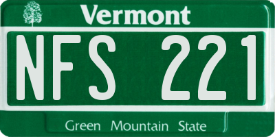 VT license plate NFS221