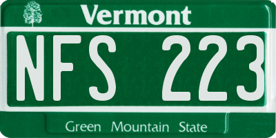 VT license plate NFS223