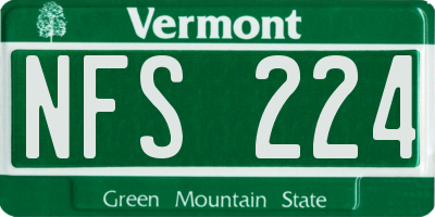 VT license plate NFS224