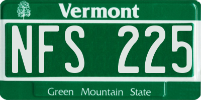 VT license plate NFS225