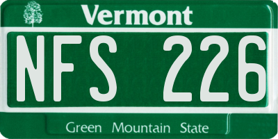 VT license plate NFS226