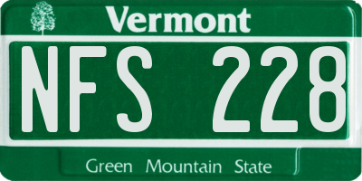 VT license plate NFS228