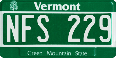 VT license plate NFS229
