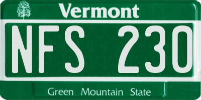 VT license plate NFS230