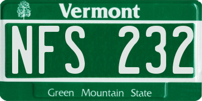 VT license plate NFS232