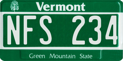 VT license plate NFS234