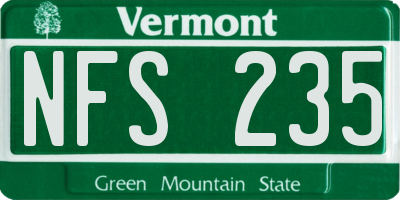 VT license plate NFS235