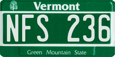 VT license plate NFS236