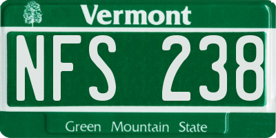 VT license plate NFS238