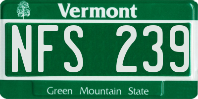 VT license plate NFS239