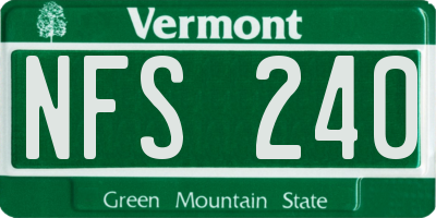 VT license plate NFS240
