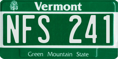 VT license plate NFS241