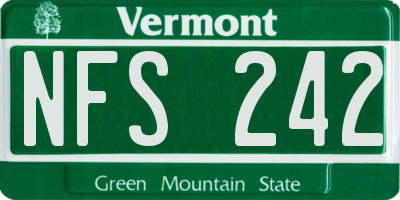VT license plate NFS242