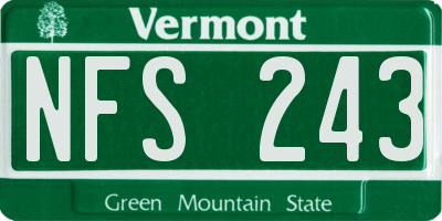 VT license plate NFS243