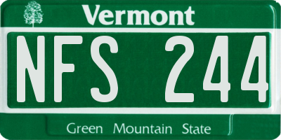 VT license plate NFS244