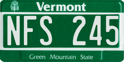 VT license plate NFS245