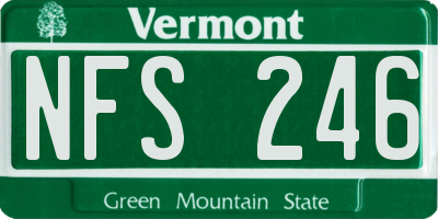 VT license plate NFS246