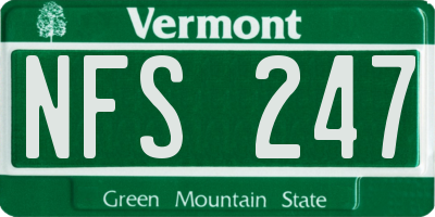 VT license plate NFS247