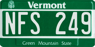 VT license plate NFS249