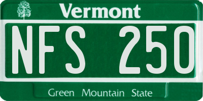 VT license plate NFS250