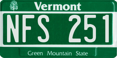 VT license plate NFS251
