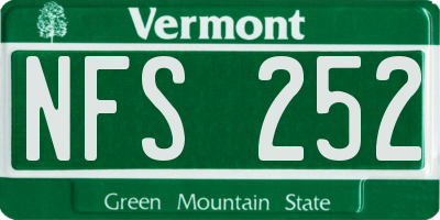 VT license plate NFS252