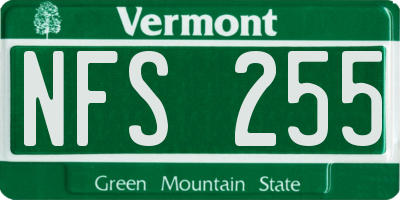 VT license plate NFS255