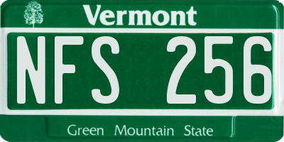 VT license plate NFS256