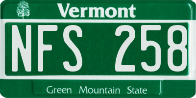 VT license plate NFS258