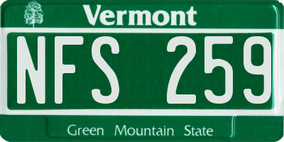 VT license plate NFS259