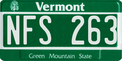 VT license plate NFS263