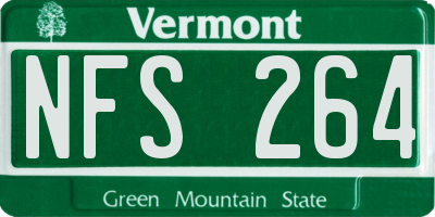 VT license plate NFS264