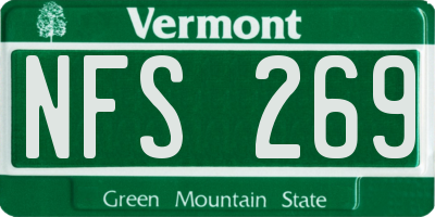 VT license plate NFS269
