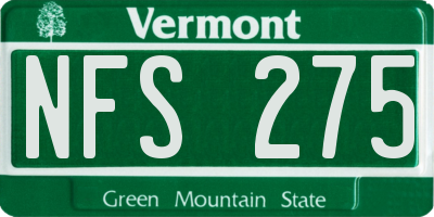 VT license plate NFS275