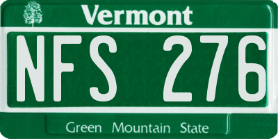VT license plate NFS276