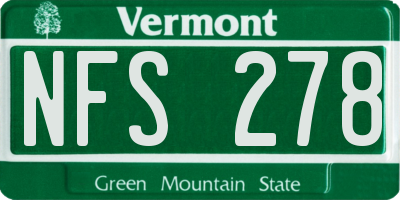 VT license plate NFS278