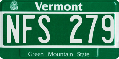 VT license plate NFS279