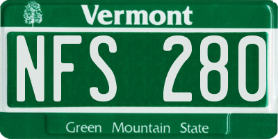 VT license plate NFS280