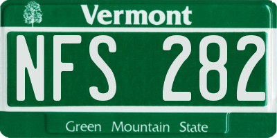 VT license plate NFS282