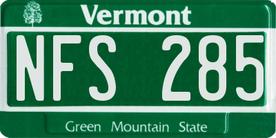 VT license plate NFS285