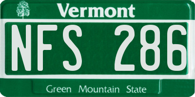 VT license plate NFS286