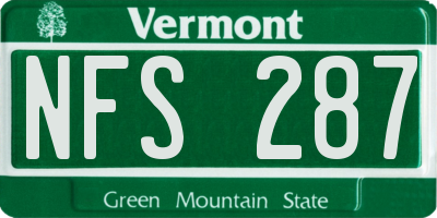 VT license plate NFS287