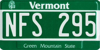 VT license plate NFS295