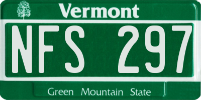 VT license plate NFS297