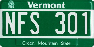 VT license plate NFS301