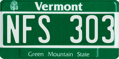 VT license plate NFS303